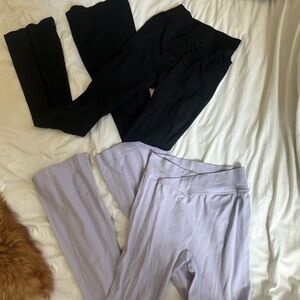 Double Set - Black/Purple Flare Pants